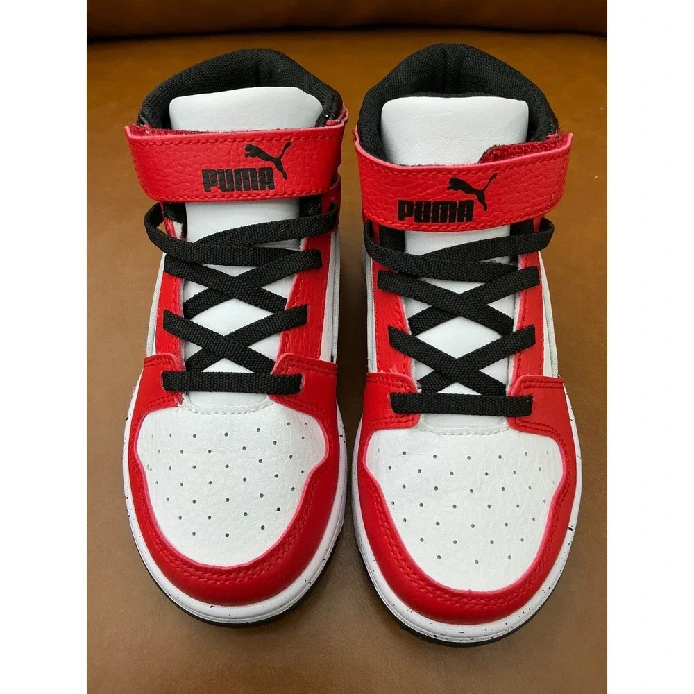 Puma Rebound Layup RCL Elvtd‎ V PS Kids 12C Red White Black Excellent High Top